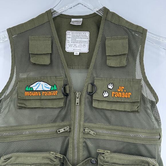 Mount Rainier Jr. Ranger youth vest XL activity outdoor hiking trail camp green - Picture 2 of 9